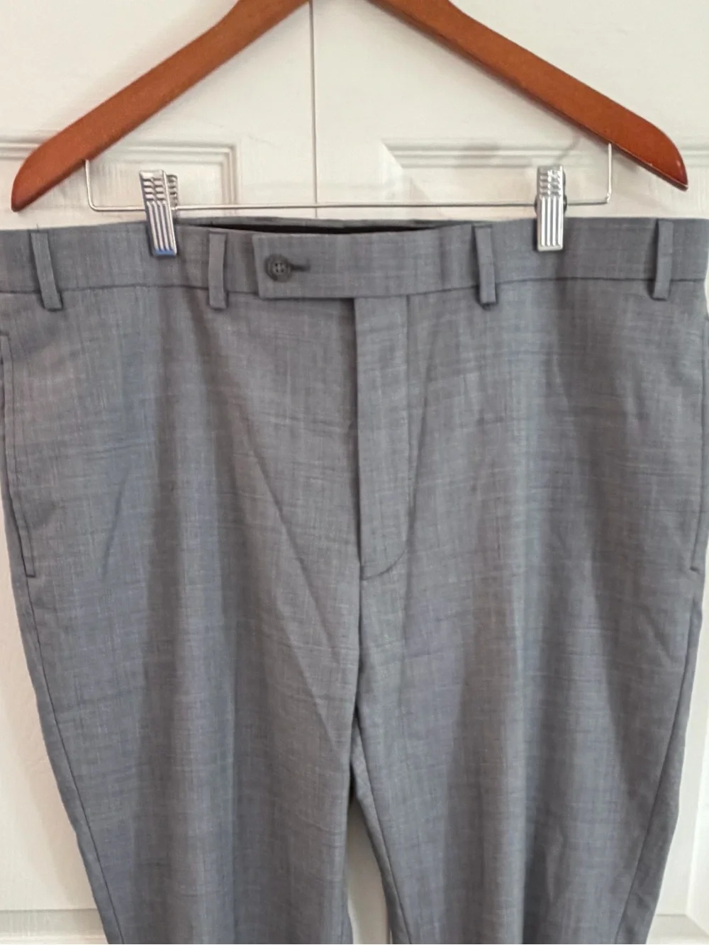 Calvin Klein Men’s Gray Wool Blend Dress Pants 38W 32L Tailored Trousers